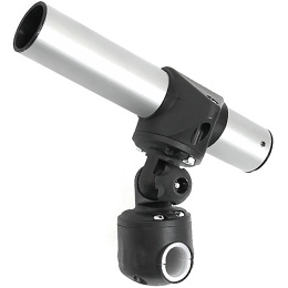 Держатель спиннинга сквозной на леер наклонный, алюминий (030631T)